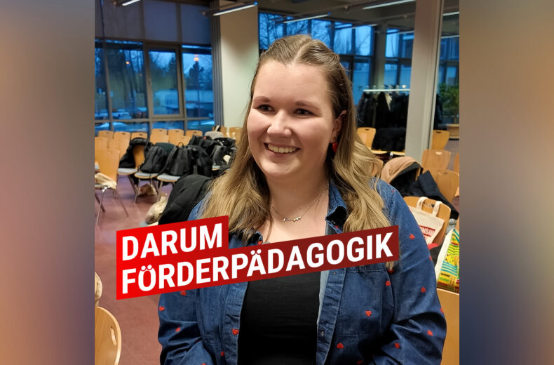 Anna Werisch im Interview. Auf dem Bild steht die Headline „Darum Förderpädagogik".